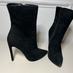 Black suede booties
